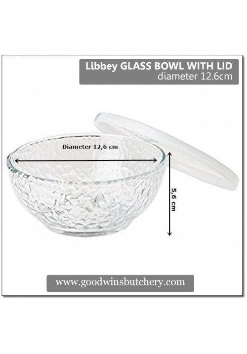 Mexico-Libbey glass BOWL WITH LID diameter 12.6cm